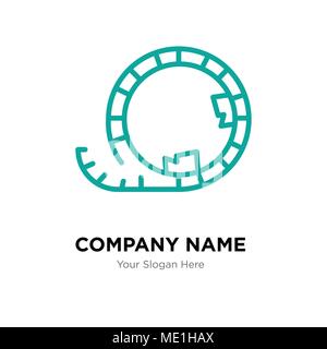 Roller Coaster company Logo design template, business corporate icona vettore Illustrazione Vettoriale