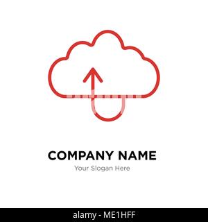 Il caricamento di file per il cloud company Logo design template, business corporate icona vettore Illustrazione Vettoriale