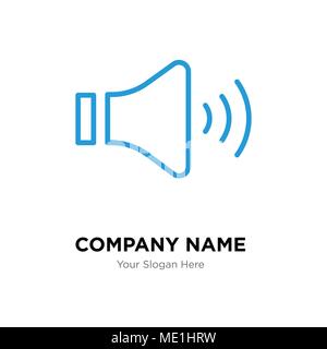 Disattiva altoparlanti company Logo design template, business corporate icona vettore Illustrazione Vettoriale