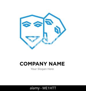 Theatre Company logo design template, business corporate icona vettore Illustrazione Vettoriale