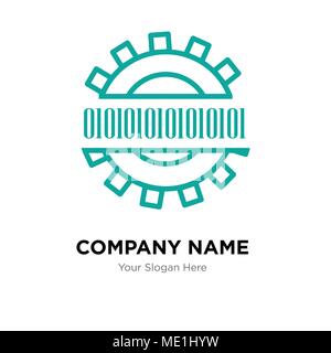 Codice binario company Logo design template, business corporate icona vettore Illustrazione Vettoriale