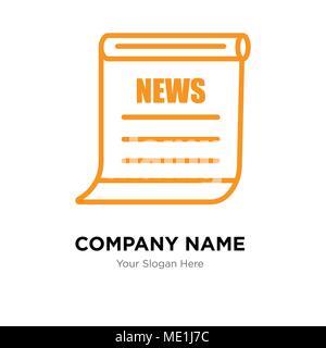 Giornale company Logo design template, business corporate icona vettore Illustrazione Vettoriale