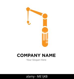 Gru company Logo design template, business corporate icona vettore Illustrazione Vettoriale