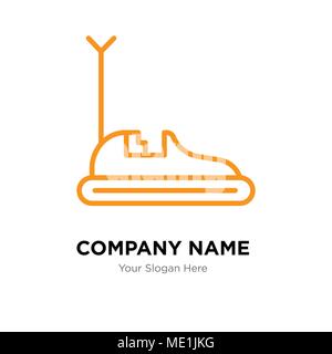 Bumper Car Company logo design template, business corporate icona vettore Illustrazione Vettoriale