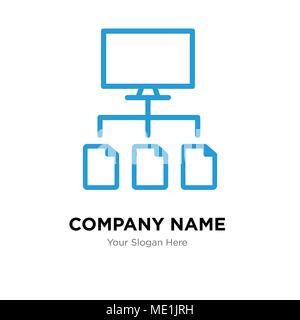 Flusso di dati di logo aziendale modello di disegno, business corporate icona vettore Illustrazione Vettoriale