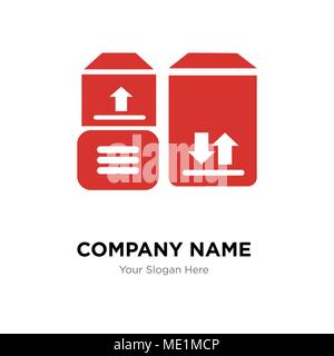 Memorizzazione di pacchetti per la consegna company Logo design template, business corporate icona vettore Illustrazione Vettoriale