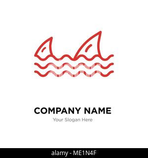 Gli squali company Logo design template, business corporate icona vettore Illustrazione Vettoriale