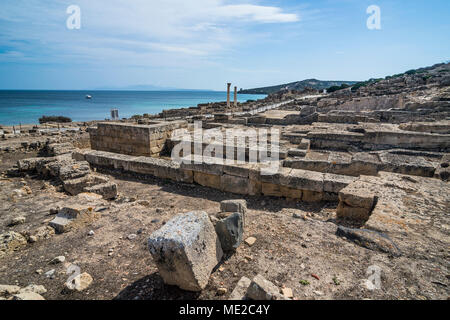 Vista archeologica di Tharros, Sardegna, Italia Foto Stock