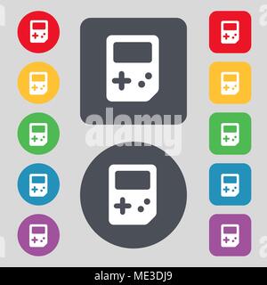 Icona di Tetris segno. Una serie di dodici tasti colorati. Design piatto. Illustrazione Vettoriale Illustrazione Vettoriale