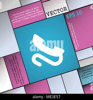 Retrò cornetta telefonica icona segno. Appartamento moderno stile per il design. Illustrazione Vettoriale Illustrazione Vettoriale