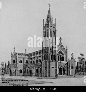 Schizzo di St Mary's chiesa cattolica romana in costruzione, Warwick,. Foto Stock