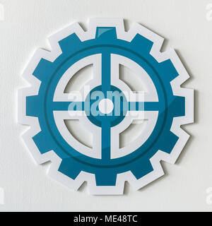 Carta artigianale di cog icona ruota Foto Stock