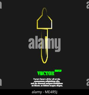 Icona contagocce simbolo con effetto di neon giallo. Illustrazione Vettoriale Illustrazione Vettoriale
