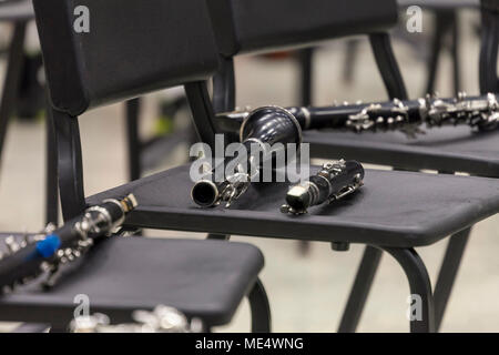 Il clarinetto sezione staging del concerto disposizione Foto Stock