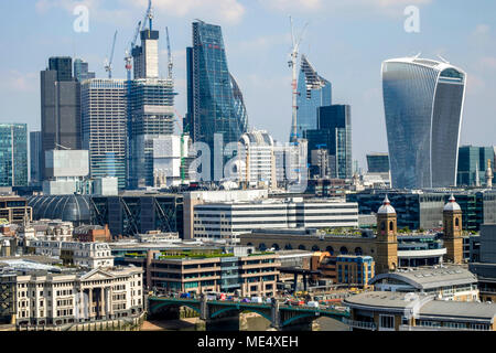 Vista della città di Londra, aprile 2018. Foto Stock