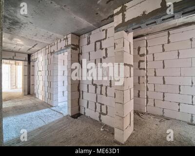 Interno dell'edificio in costruzione Foto Stock