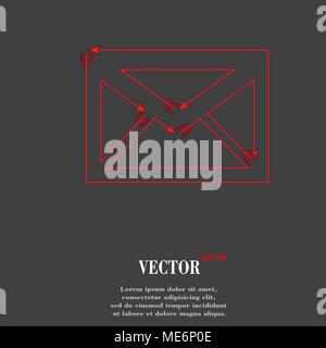 Mail. Busta moderna piatto pulsante web e lo spazio per il tuo testo. Vettore. EPS10 Illustrazione Vettoriale