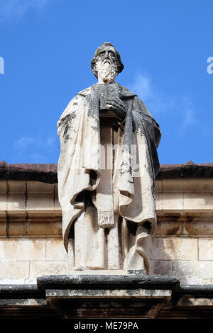 Statua del santo nella cattedrale dell Assunzione della Vergine Maria nella Città Vecchia di Dubrovnik, Croazia. Foto Stock