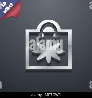 Shopping bag icona simbolo. 3D stile. Alla moda e dal design moderno con spazio per il testo illustrazione vettoriale Illustrazione Vettoriale