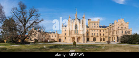 Il castello di Lednice, Repubblica Ceca Foto Stock