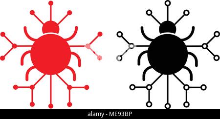 Bug icona Vettore, il vettore illustrazione, icona piatta Illustrazione Vettoriale