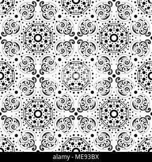 Seamless pattern astratti in bianco e nero. Illustrazione Vettoriale