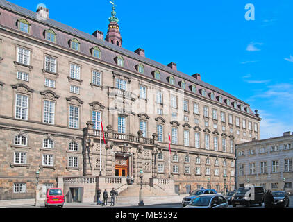 COPENHAGEN, Danimarca - 13 Aprile 2010: Folketinget (il parlamento danese) nel Palazzo Christiansborg sull'isolotto di Slotsholmen Foto Stock