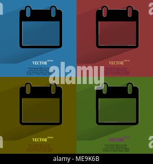 Impostare il colore del calendario. Appartamento moderno web pulsante con lunga ombra e lo spazio per il tuo testo. Vettore. EPS10 Illustrazione Vettoriale