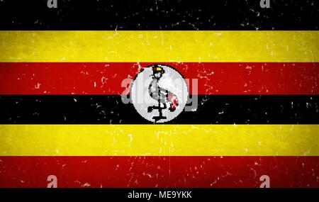 Bandiere di Uganda con il vetro rotto texture. Illustrazione Vettoriale Illustrazione Vettoriale
