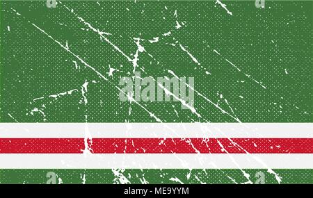 Bandiera della Repubblica cecena di Ichkeria con il vecchio texture. Illustrazione Vettoriale Illustrazione Vettoriale