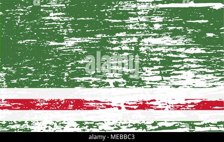 Bandiera della Repubblica cecena di Ichkeria con il vecchio texture. Illustrazione Vettoriale Illustrazione Vettoriale