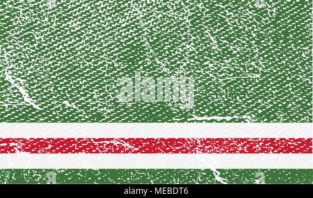Bandiera della Repubblica cecena di Ichkeria con il vecchio texture. Illustrazione Vettoriale Illustrazione Vettoriale