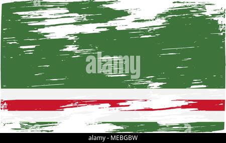 Bandiera della Repubblica cecena di Ichkeria con il vecchio texture. Illustrazione Vettoriale Illustrazione Vettoriale