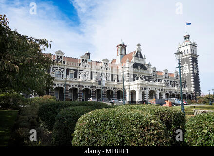 La stazione ferroviaria di Dunedin, South Island, in Nuova Zelanda. Foto Stock