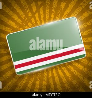 Bandiera della Repubblica cecena di Ichkeria con il vecchio texture. Illustrazione Vettoriale Illustrazione Vettoriale