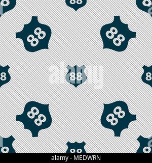 Route 88 autostrada icona segno. Modello senza cuciture con texture geometrica. Illustrazione Vettoriale Illustrazione Vettoriale