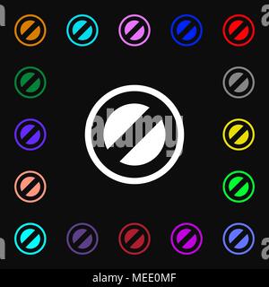 Icona Annulla segno. Tanti i simboli colorati per il vostro design. Illustrazione Vettoriale Illustrazione Vettoriale