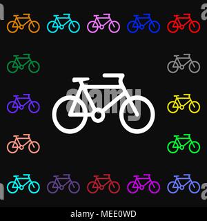 Bike Icona segno. Tanti i simboli colorati per il vostro design. Illustrazione Vettoriale Illustrazione Vettoriale