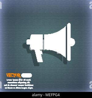 Grammofono icona web. Sul blu-verde sfondo astratto con ombra e lo spazio per il tuo testo. Illustrazione Vettoriale Illustrazione Vettoriale