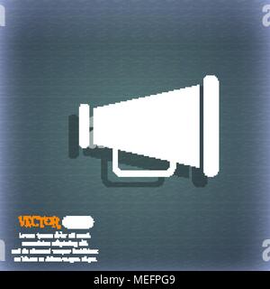 Grammofono icona web. Sul blu-verde sfondo astratto con ombra e lo spazio per il tuo testo. Illustrazione Vettoriale Illustrazione Vettoriale