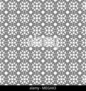 Islamico ornamento geometrico. Arabo seamless pattern isolati su sfondo bianco. Il Ramadan Kareem. Eid Mubarak. Illustrazione Vettoriale. EPS 8 Illustrazione Vettoriale