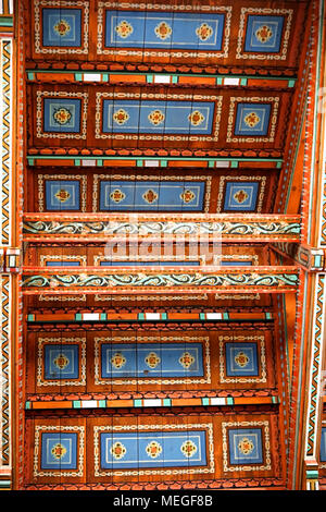 BEIT JAMAL, Israele - 23 settembre 2017: interno dipinto sul soffitto della chiesa del primo martire Santo Stefano nel monastero di Beit Jamal Foto Stock