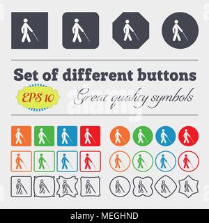 Icona cieco segno. Grande set di colorati, diversificato e di alta qualità dei pulsanti. Illustrazione Vettoriale Illustrazione Vettoriale