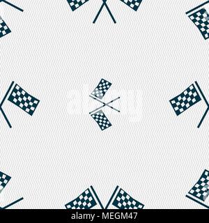 Gara bandiera icona Finitura segno. Seamless sfondo astratto con forme geometriche. Illustrazione Vettoriale Illustrazione Vettoriale