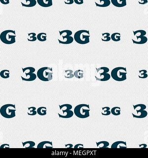3G segno icona. Mobile Telecommunications Technology simbolo. Seamless sfondo astratto con forme geometriche. Illustrazione Vettoriale Illustrazione Vettoriale