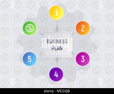Concetto Infographics business plan. Illustrazione Vettoriale