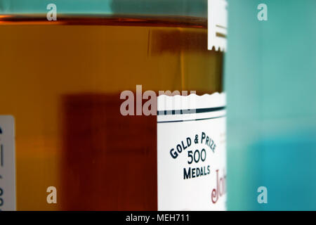 Scotch Whisky bottiglia, close up Foto Stock