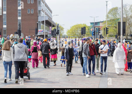 I sikh Vaisakhi Festival in Leicester City Centre 22 aprile 2018. Credito: Andy Morton/Alamy Live News Foto Stock