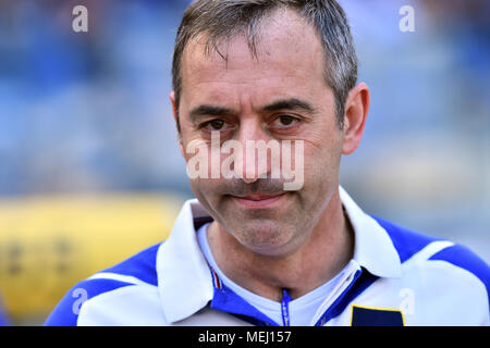 Roma, Italia. 22 apr, 2018. Il calcio di Serie A Lazio vs Sampdoria - Roma 22-Apr-2018 nella foto Sampdoria allenatore Marco Giampaolo Foto fotografo01 Credit: Indipendente Agenzia fotografica/Alamy Live News Foto Stock