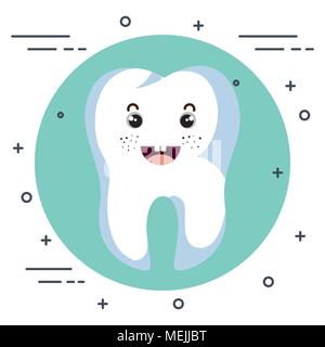 Per le cure dentarie kawaii carattere comi Illustrazione Vettoriale